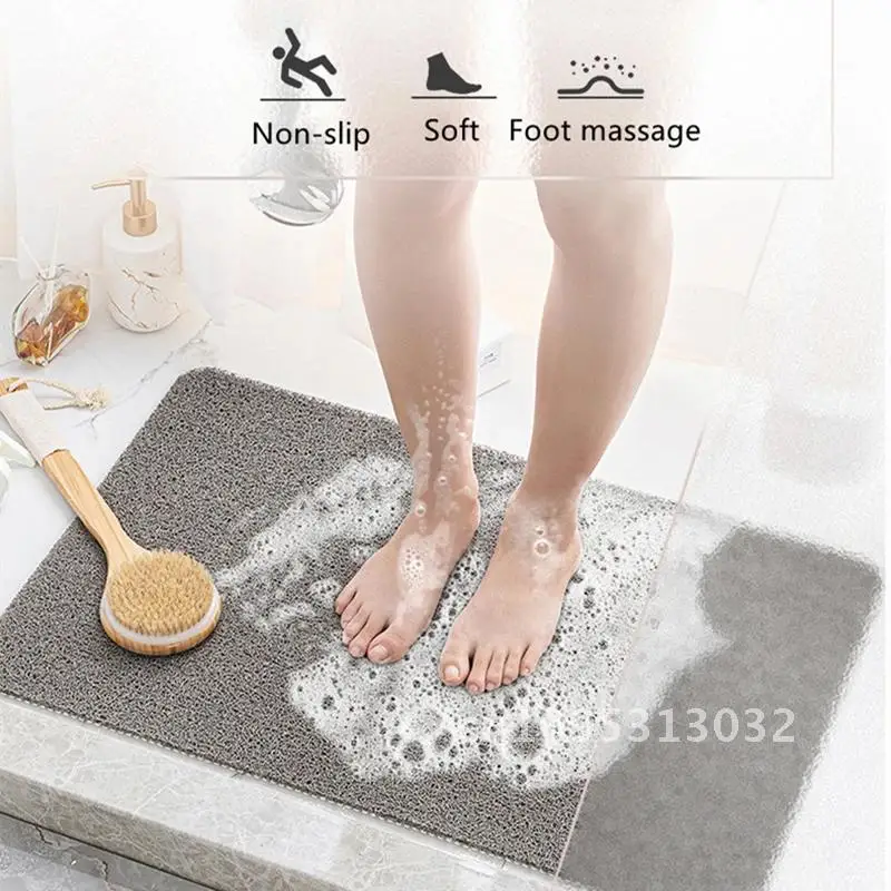 

Mildew Anti-slip Mat Bathroom Proof Waterproof Shower Mat Soft PVC Home Bath Rug Washable Drying Drainage Quick Floor Massage