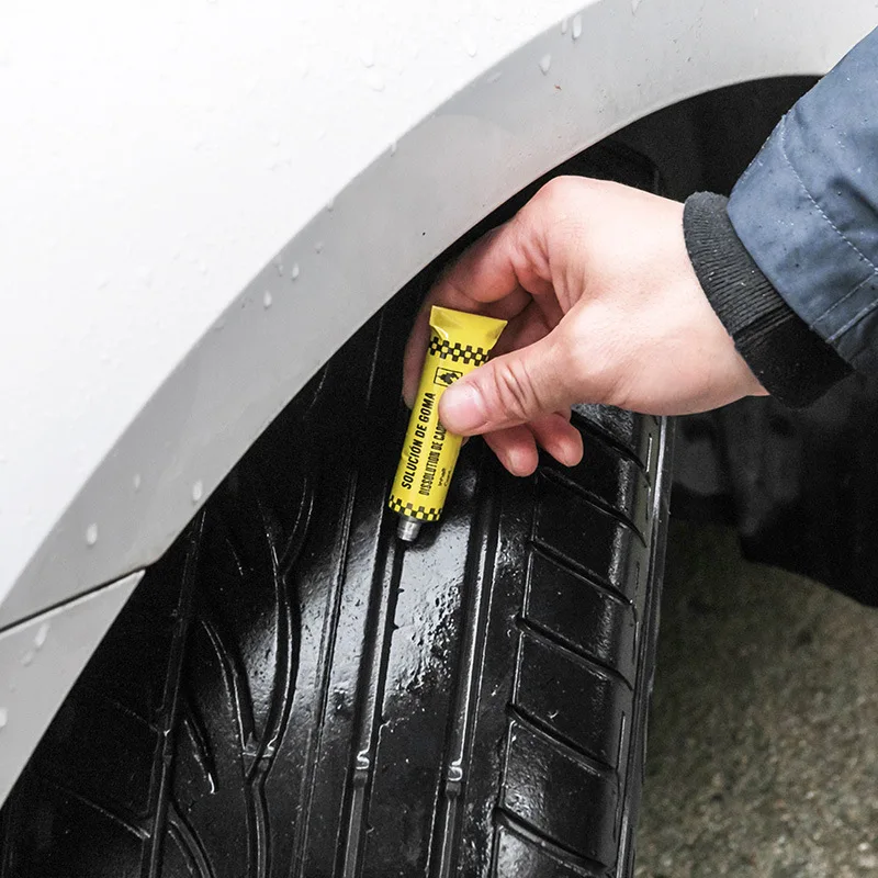 Motorcycle Car Tire Repair Tool Sets Tire Repair Kit Studding Tool Set Tubeless Tire Tyre Puncture Plug Garage Tool Rubber Strip image 3