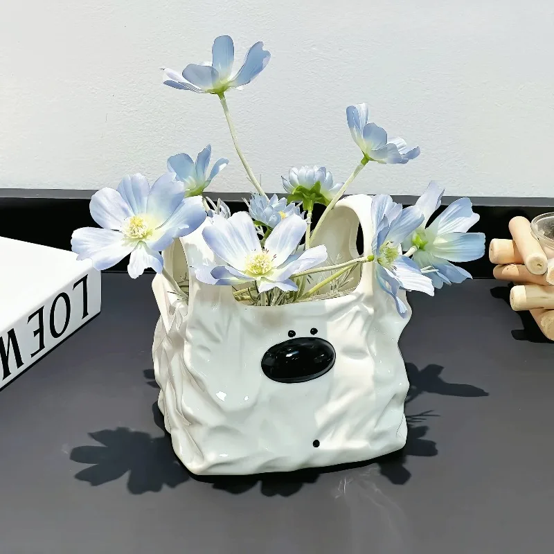 Vase Ornament Niche Design Ceramic Flower Arrangement Living Room Home High Value Decoration Floreros Altos تحف كبيره للمنزل
