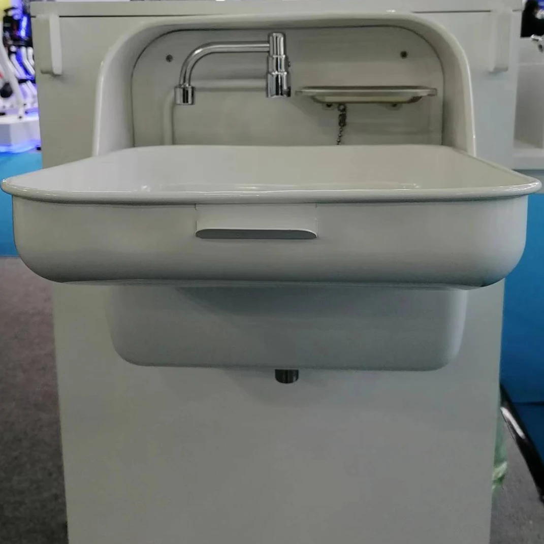 White stainless steel SUS304 folding wash basin including yacht train hospital school outdoor faucet drain