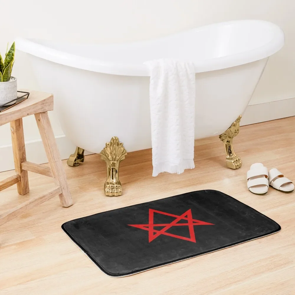 The Unicursal Hexagram - red Bath Mat Kitchen Non-Slip Bathtub Bathroom Floors Bathroom Accessories Sets Mat