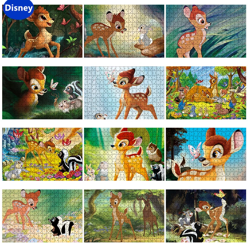 

300/500/1000 Pieces of Wooden Puzzle, Little Deer Spot, Handmade Puzzle Cartoon Characters Children's Brain Burning Puzzle Game