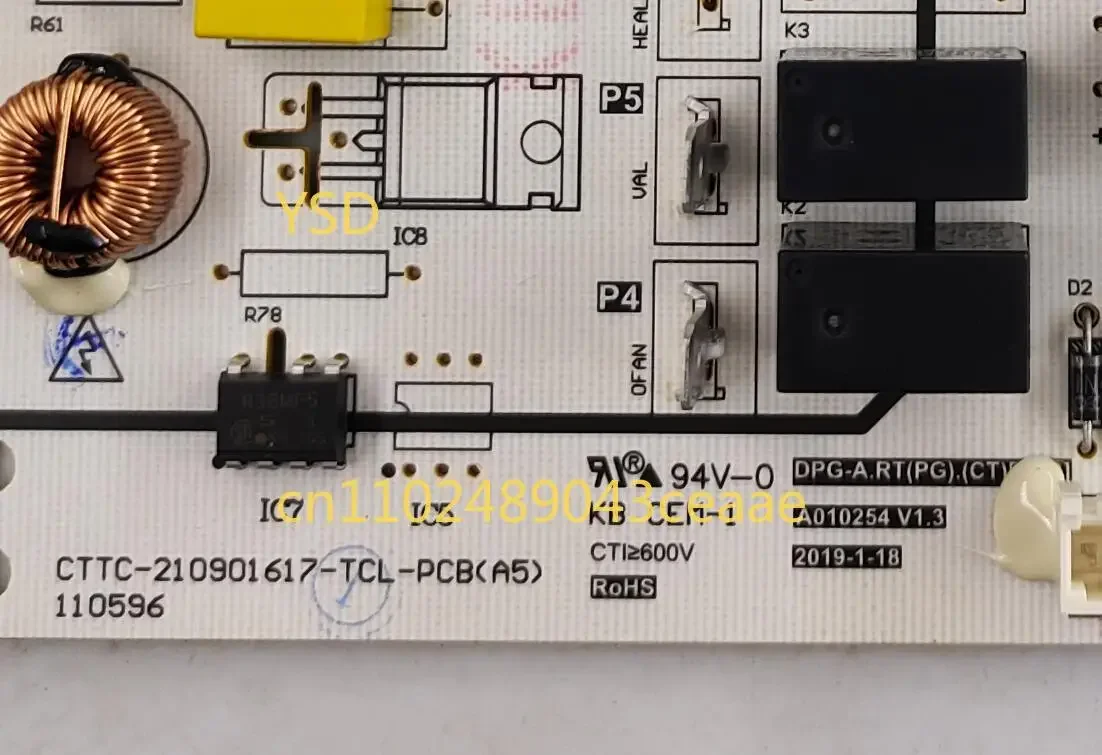 New Compatible with TCL Air Conditioning Main Control Board, Part Number: HT 210901617 TCL  PCB A5 A010254 V1.3