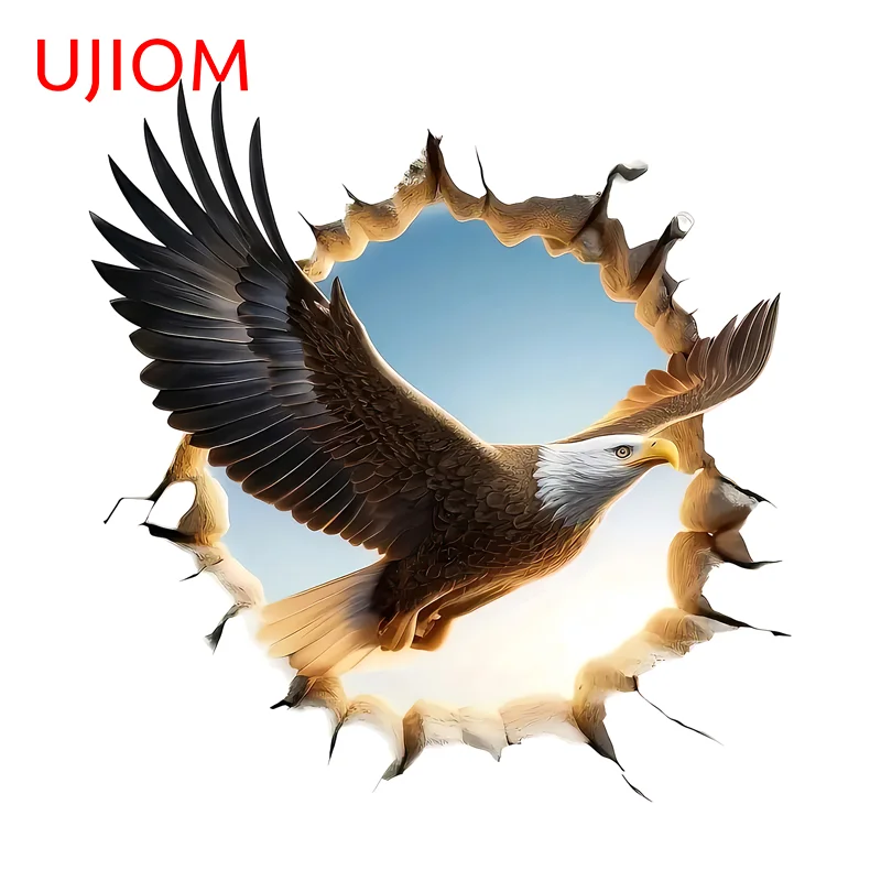 UJIOM Creative Animal Eagle Tear Wall Sticker Tractive Unique Toilet Living Room Decal Suitable For Smooth Surface Decor
