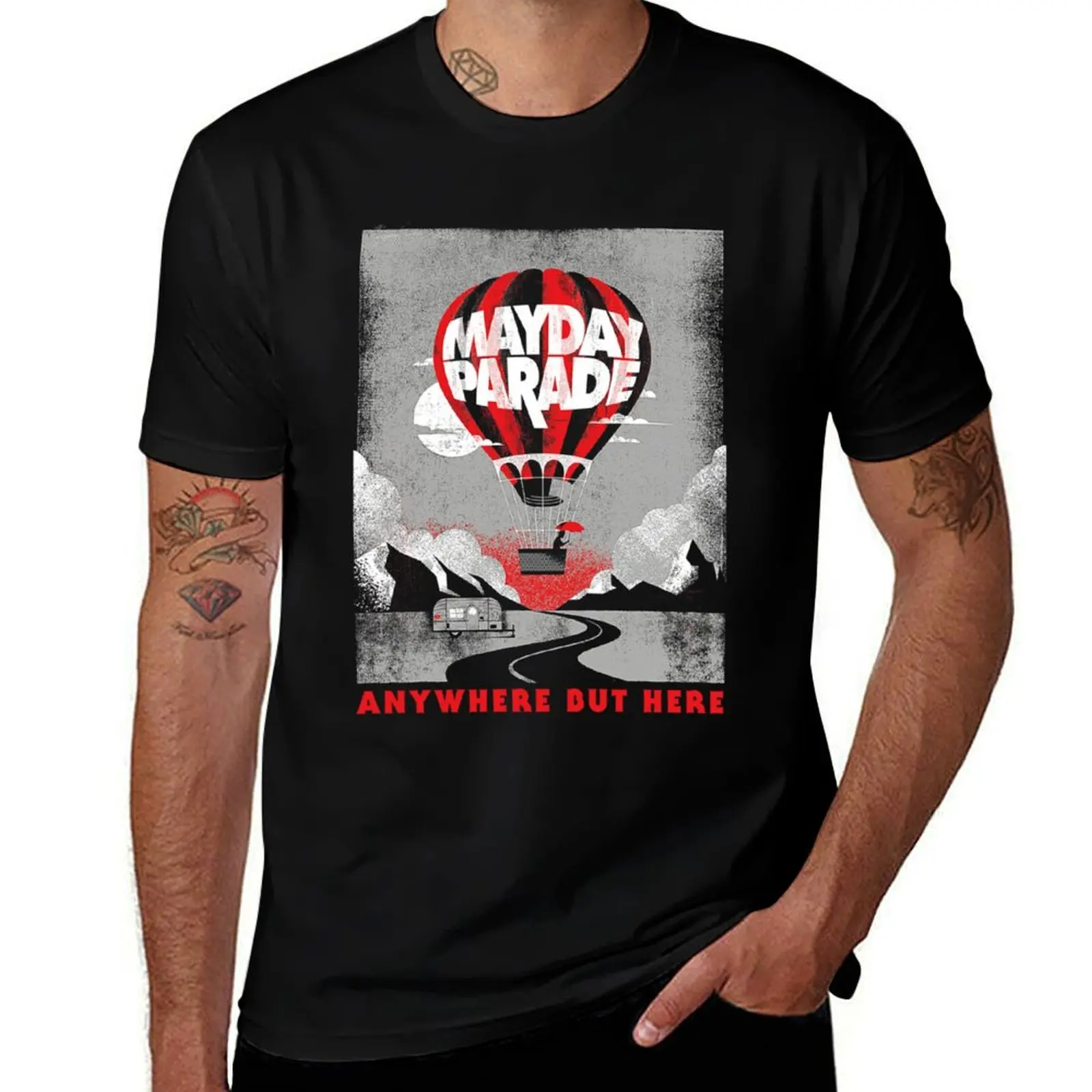 best anywhere mayday but here T-Shirt essential t shirt custom shirt mens graphic t-shirts big and tall