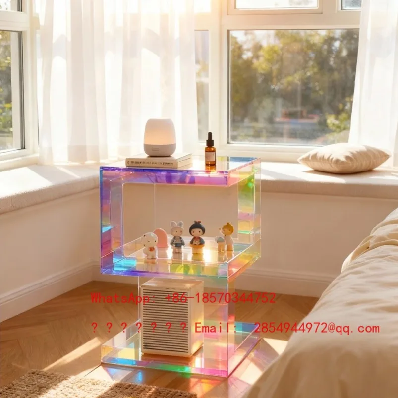 Creative Bedside Table Colorful Coffee Table Simple Acrylic Sofa Edge A Few Nordic Light Luxury Shelves
