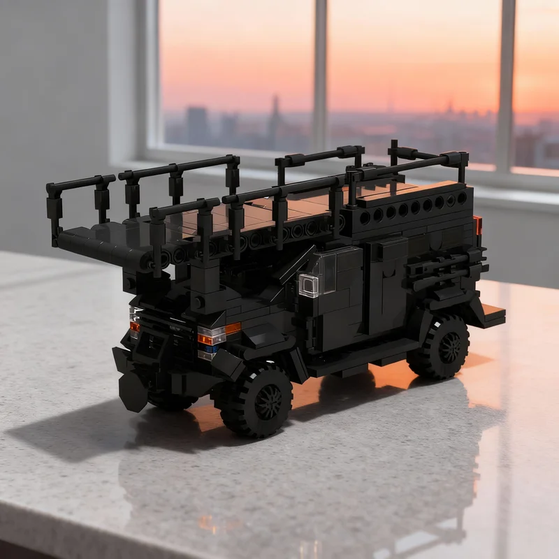 594pcs MOC Lenco Elevated Tactics Bearcat City Police Model Building Blocks Construction Toys Idea Education Festival Gift
