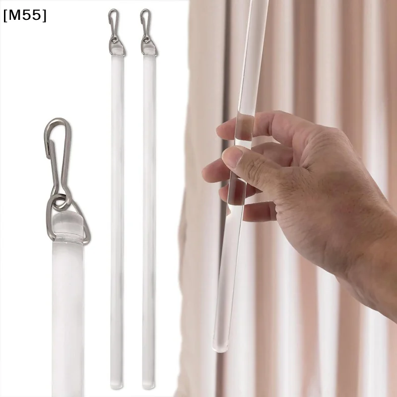 2Pieces Curtain Pull Wand 17Inch Clear Set For Drapery Opening And Closing Rod Curtain Accessories Set[M55][M55]