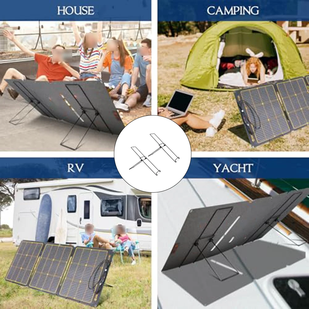 

2PCS Solar Panel Bracket Foldable Adjustable Mounts for Multiple Solar Modules with Robust High Carbon Steel Frame