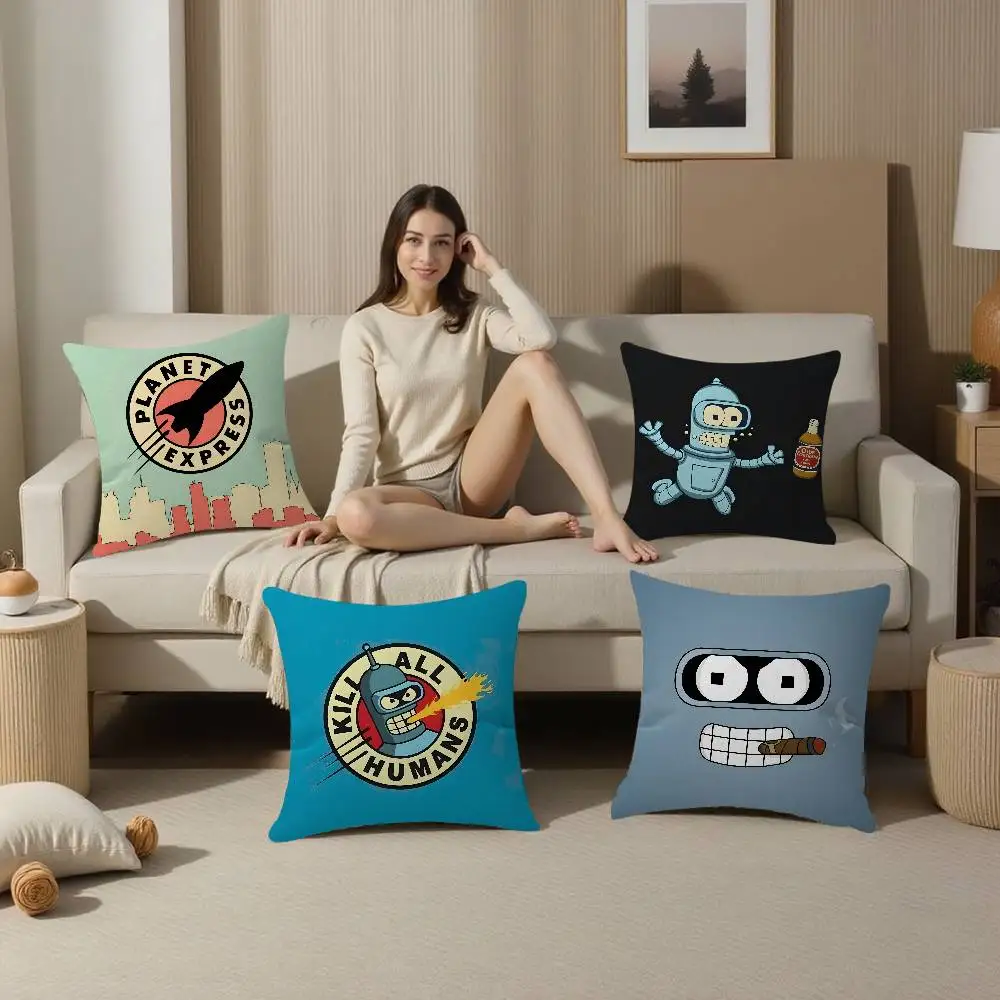 

F-Futurama B-Bender Personalized Pillow Cover Kids Bedroom Wild Party Decor Pillowcase kid Birthday shower Gift