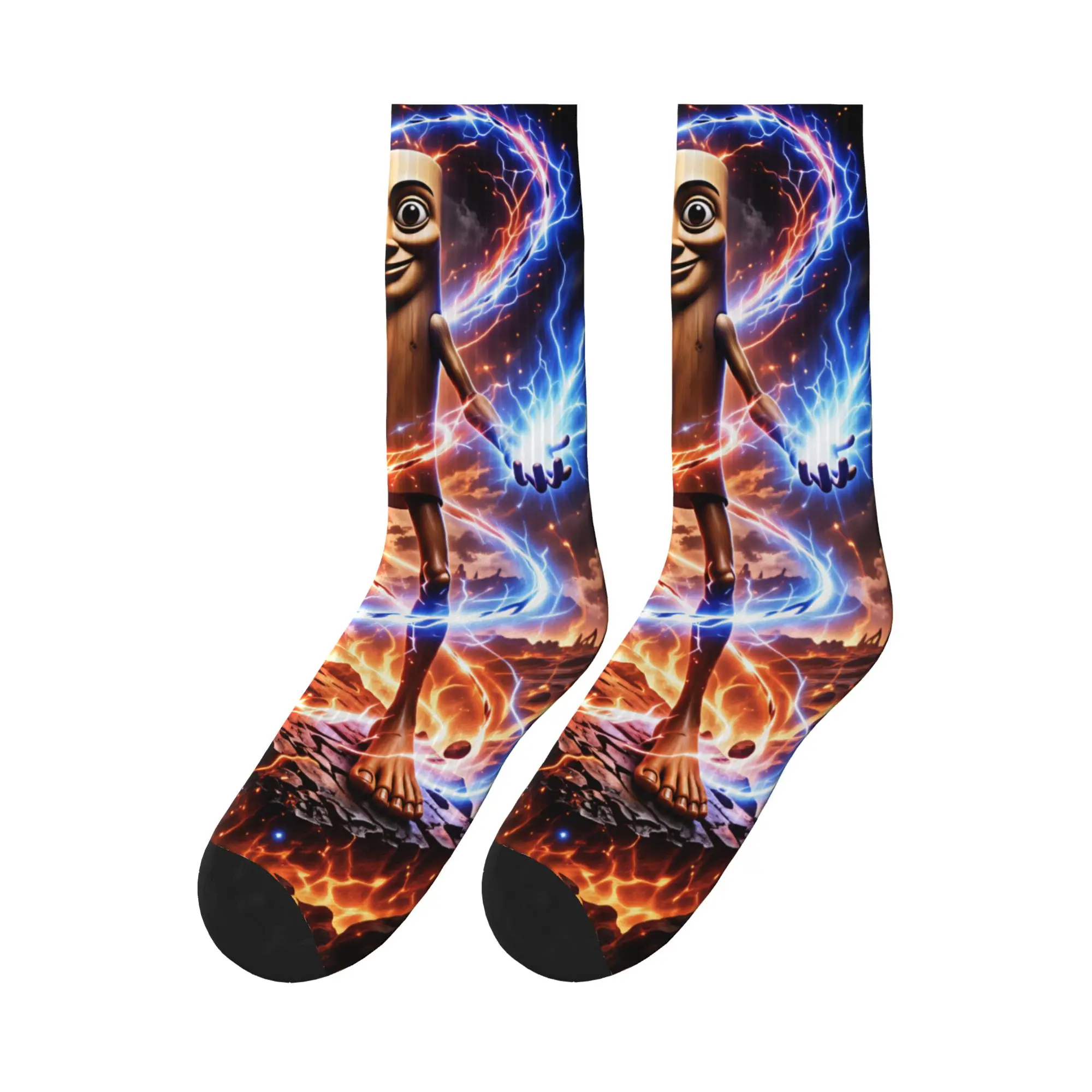 Tung Sahur Power Lightning Socks Autumn  Stockings Elegant Men Quality Socks Graphic Outdoor Sports Anti Sweat Socks