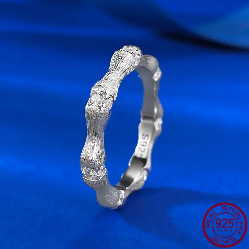 

Новое кольцо из серебра S925 с бамбуковым узлом Бао Пин Ань, ручной работы, матовое, высококачественное, универсальное для повседневного использования, свадебное украшение