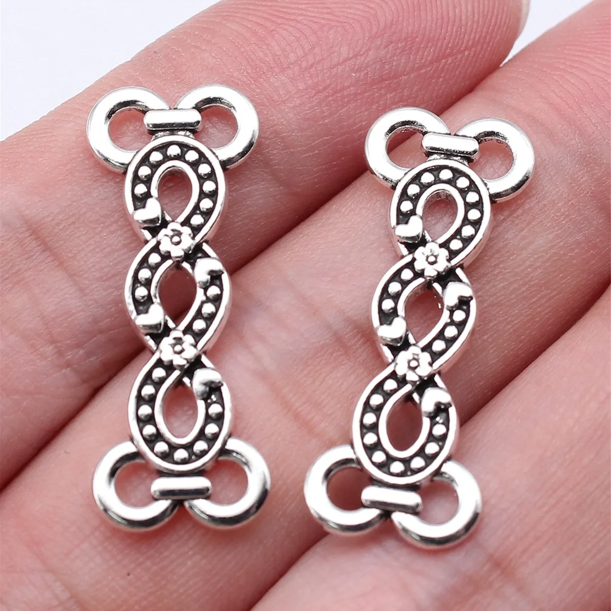 WYSIWYG 10pcs 30x11mm Antique Silver Color Body Chain Waist Chain Forehead Chain Connector For DIY Jewelry Making