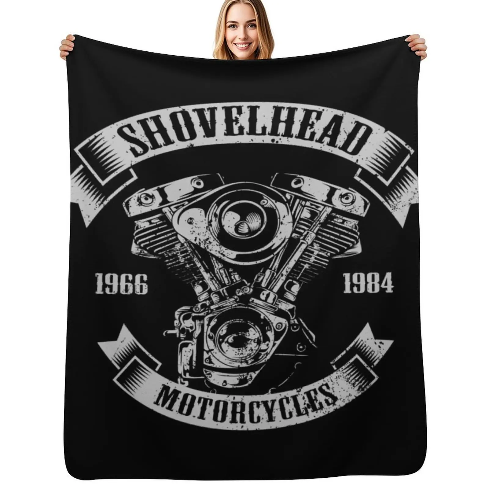 

Shovelhead Engine Throw Blanket Warm Accent Blanket for Living Room Decoration