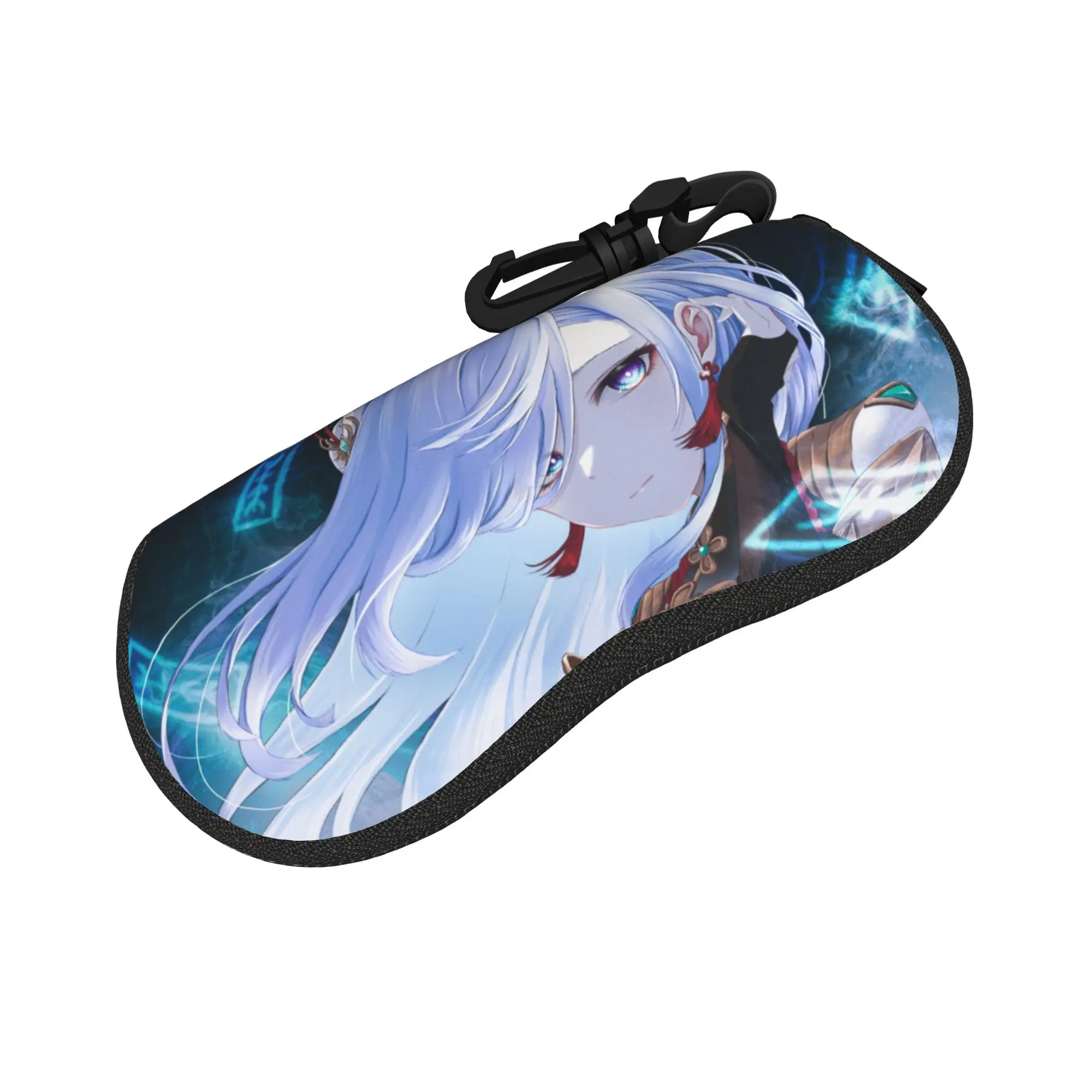 Lovely Cartoon Glasses Case Genshin Impact Shenhe Merch  Zipper  Eyewear Storage Box Anti-Pressure Eye Contacts Case