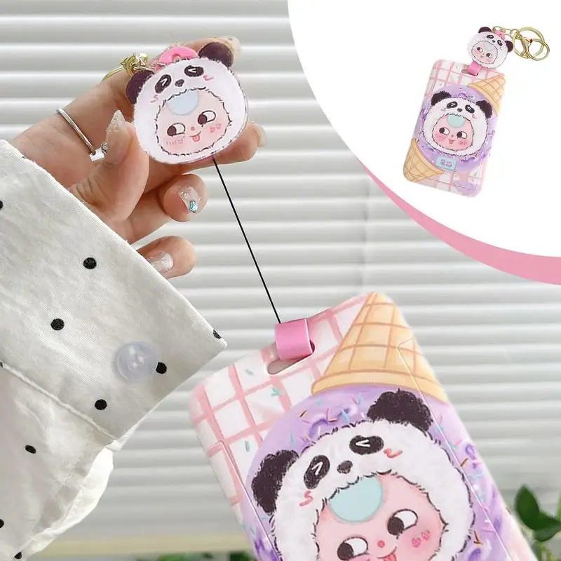 Badge Holder For Women Retractable Cartoon Portable Badge Holder Creative Bag Pendants Student Card Holder With Lanyard