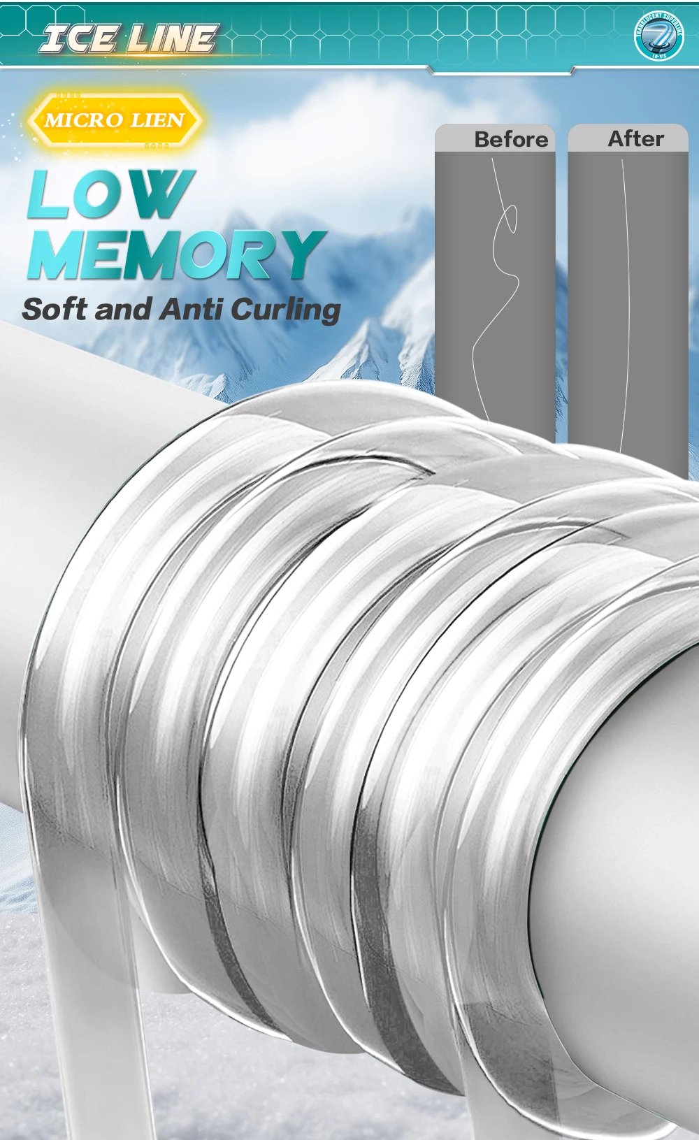 ZUKIBO 100M Ice Mono Line Crystal Super starke Zugfestigkeit Weiche Nylon-Angelschnur mit geringem Memory-Effekt und hoher Abriebfestigkeit – Detail 7