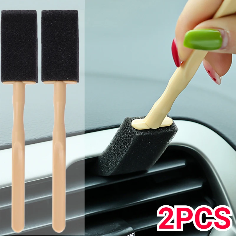 Car Air Conditioner Vent Brush Auto Detailing Blinds Duster Brush Air Outlet Sponge Brush Grille Cleaner Car-styling Tools