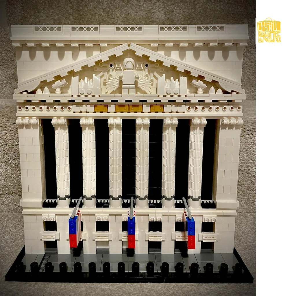 MOC-TT062 New York Stock Exchange (NYSE) Model With PDF Drawings Building Blocks Bricks DIY Toys Birthday Christmas Gifts