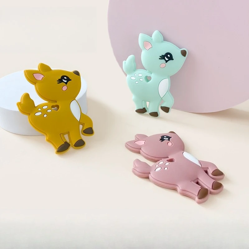 2/5PCS Fashion Silicone Teether Beads BPA Free Baby Teether Newborn Teething Toys DIY Pacifier Chain Necklace Accessories
