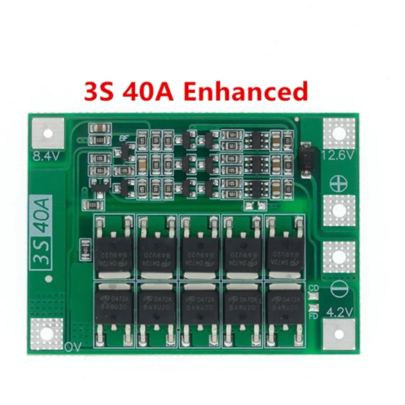 3S 4S 40A 60A Li-ion Lithium Battery Charger Protection Board 18650 BMS Drill Motor 11.1V 12.6V/14.8V 16.8V Enhance/Balance