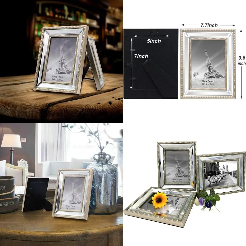 

Набор из 3-х настенных или настольных зеркальных фоторамок 5x7 для домашнего декора