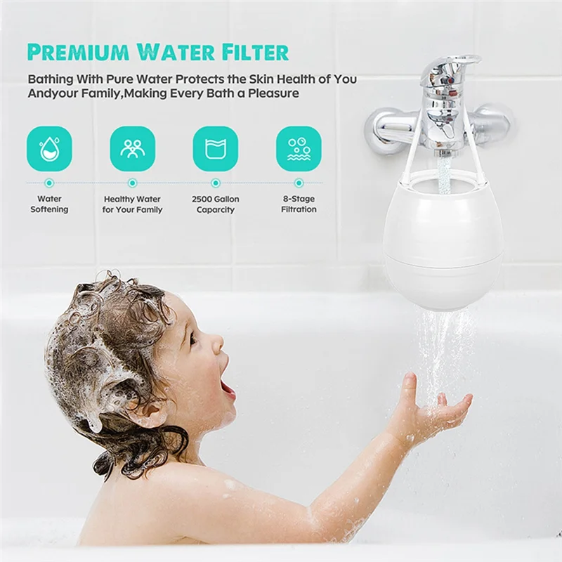 AT02-Tub Faucet Water Filter - Skin-Friendly Bath Filter,Tool-Free Installation Enjoy Clean Water And Enhanced Shower Rituals