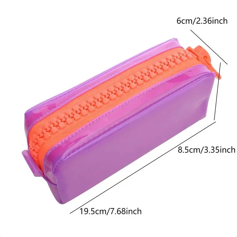 1Pcs Transparent Plastic Box School Lovely Pencil Case Pouch Painting Brush Pens Storage Stationery