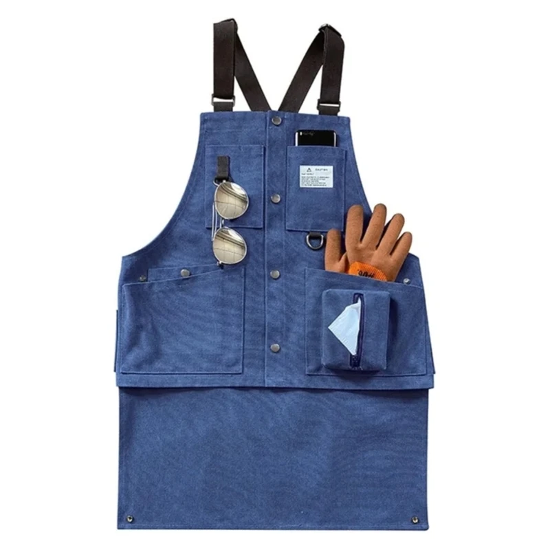  Ergonomic Thickened Canvas Apron With Tool Storage Pocket For Skilled Laborers