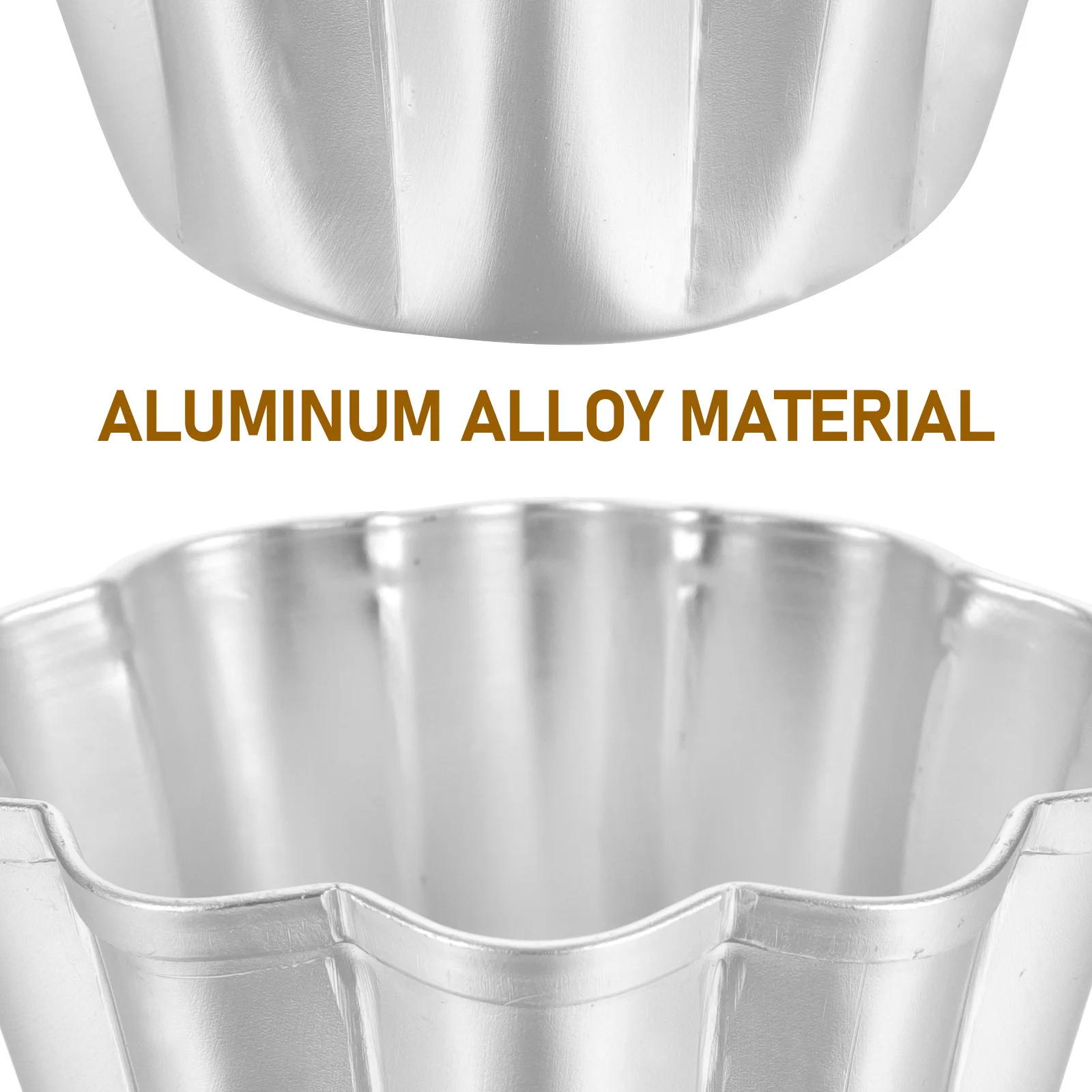 

6pcs Non-Stick Pudding Cups Multi-Use Baking Molds For Cake Tart Cupcake Muffin Heat-Resistant Aluminum Alloy Mold Easy