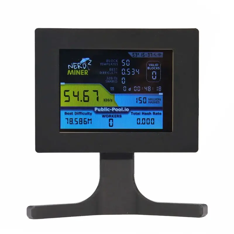 Nerdminer V2 fiable 56Kh/S avec écran LCD 2,8 pouces, mineur de bureau pour Bitcoin Crypto Solo Lottery, mineur de crypto-monnaies