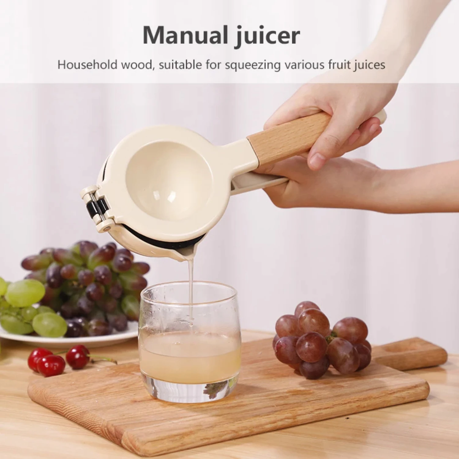 Manual Lemon Juicer Squeezer Orange Citrus Fruits Hand Press Fruit Juicier Household Wood Lemon Clips Kitchen Tools Dropshipping