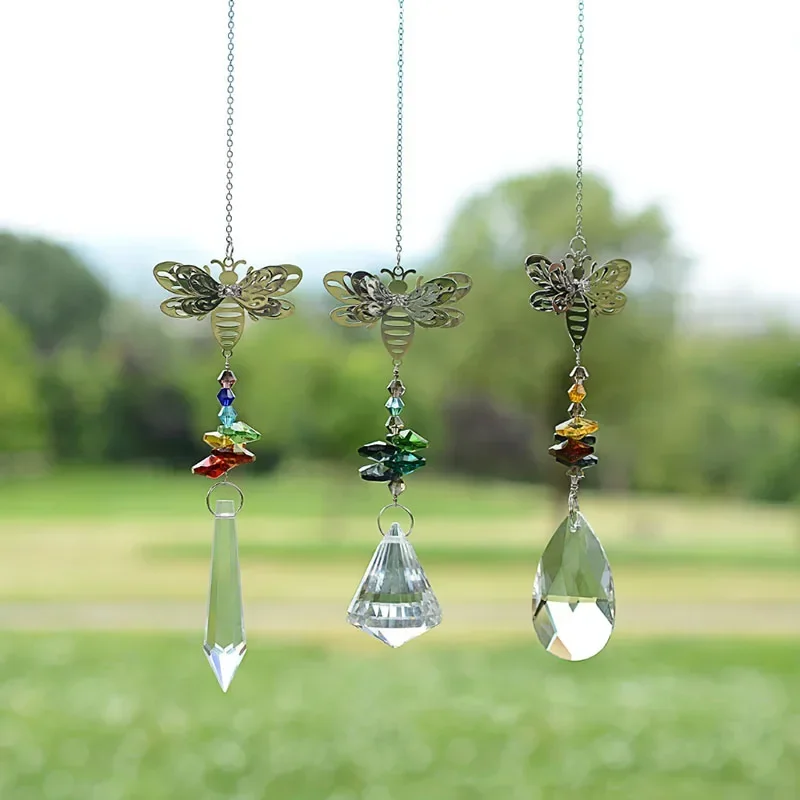 Crystal Prism Suncatcher Rainbow Hanging Ball Pendant Home Wedding Decoration Ornaments Angel Figurine Xmas Gifts