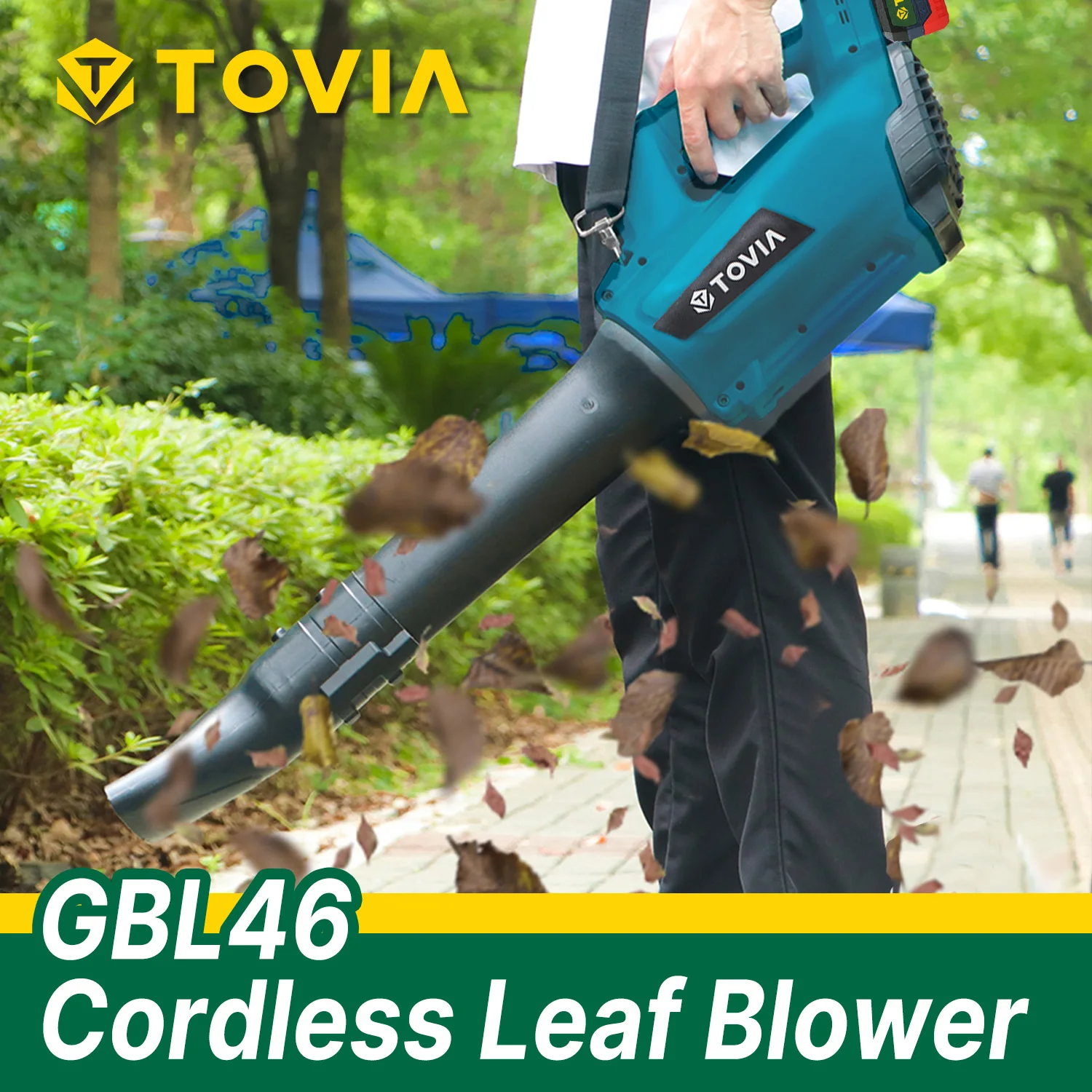 T TOVIA Cordless Electric Leaf Blower 460CFM 120MPH Air Blower Snow Blower Dust Sweeper Garden Tools For 18V Makita Battery