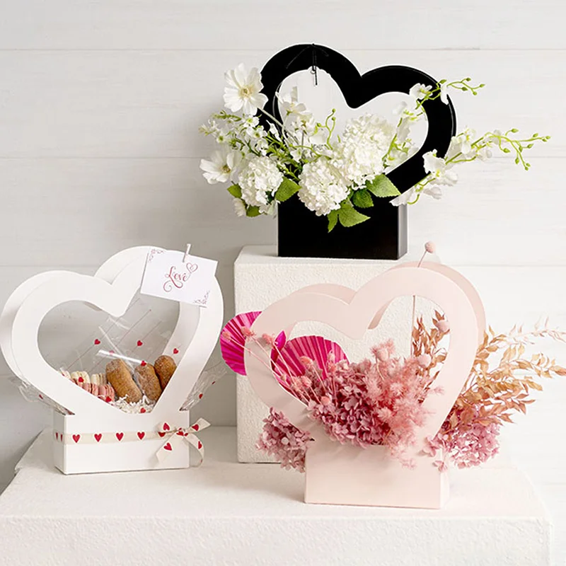 

5-Piece Love Gift Box, Handheld Valentine's Day Love Flower Box, Suitable For Wedding Decoration, Valentine's Day, Mother's Day