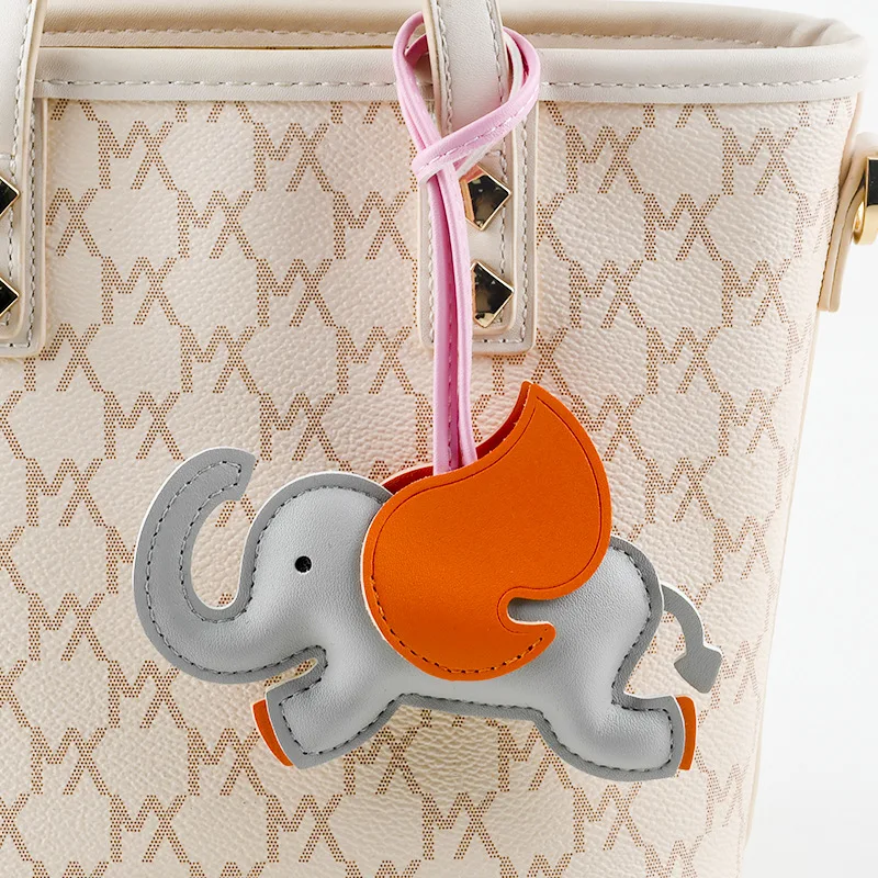 10 Colors Wings Elephant Keychain Leather Animal Pendant for Women Bag Charm Decoration Key Chain Holder Gift 2025 New