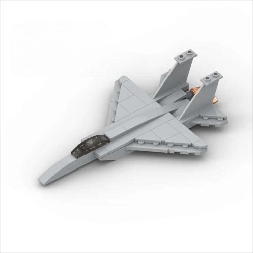 

MOC Building Blocks F-15 American Eagle Fighter Jet Small Particle Puzzle Children's Assembled Toy Airplane Model Ornament Gift