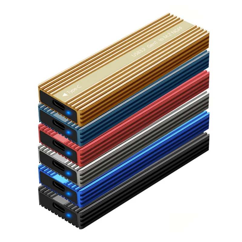 

A13E-SATA/Nvme Поддержка двухпротоколов M.2 Корпус SSD USB 3.2 Type-C Металлический корпус с радиатором для рассеивания тепла Коробка для жесткого диска