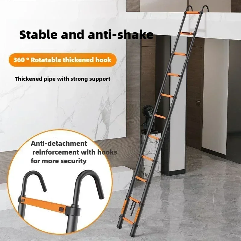 Telescopic Ladder Household Multi-functional Engineering Ladder Herringbone Ladder Thickened Aluminum Alloy Lifting and Folding