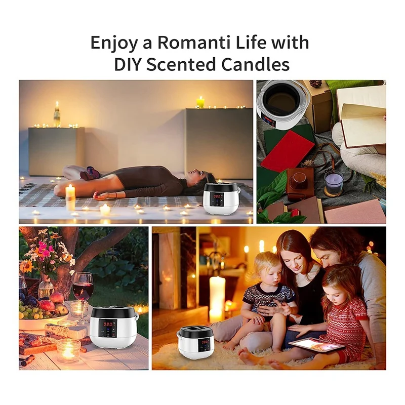 Candle Making Wax Melting Pot LED Temperature Display White ABS For Adults Beginner, Soy Wax UK Plug