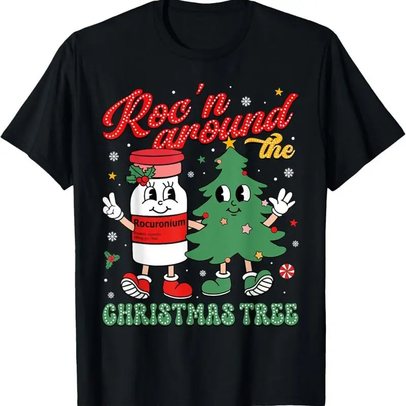 

Roc_n Around The Christmas Tree ER ED ICU Футболка для медсестры, пот