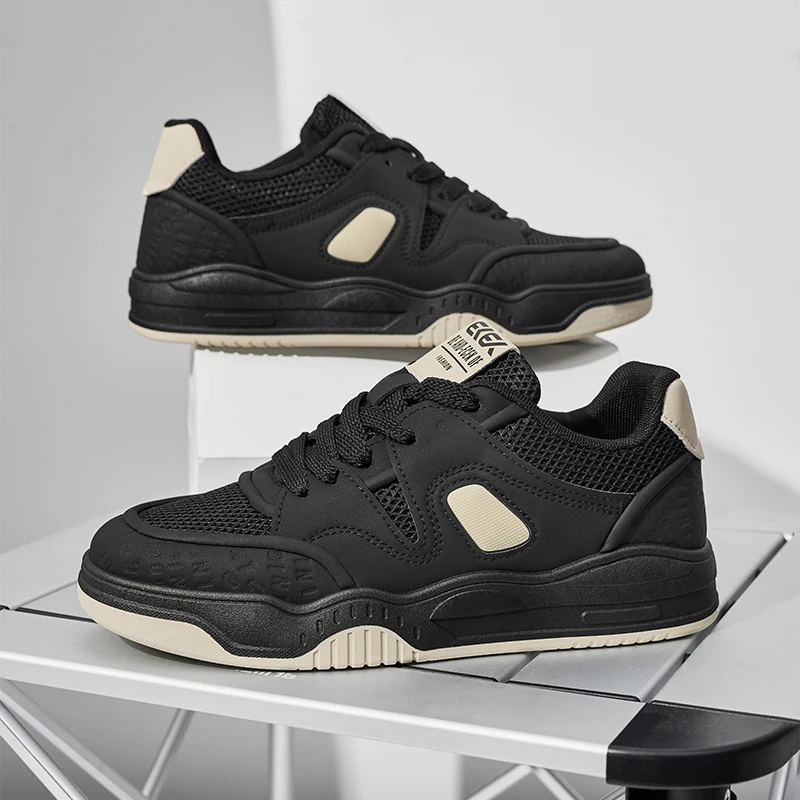 Men Lightweight Casual Skate Shoes Breathable Mesh Low Top Non Slip Office Street Walking Sneakers