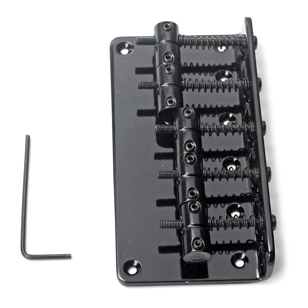 

1 Set GA1023 5 String Metal Saddle Bridge Strain Plate Bridge for Musical Instrument Replacement Guitar Ukulele (Black)