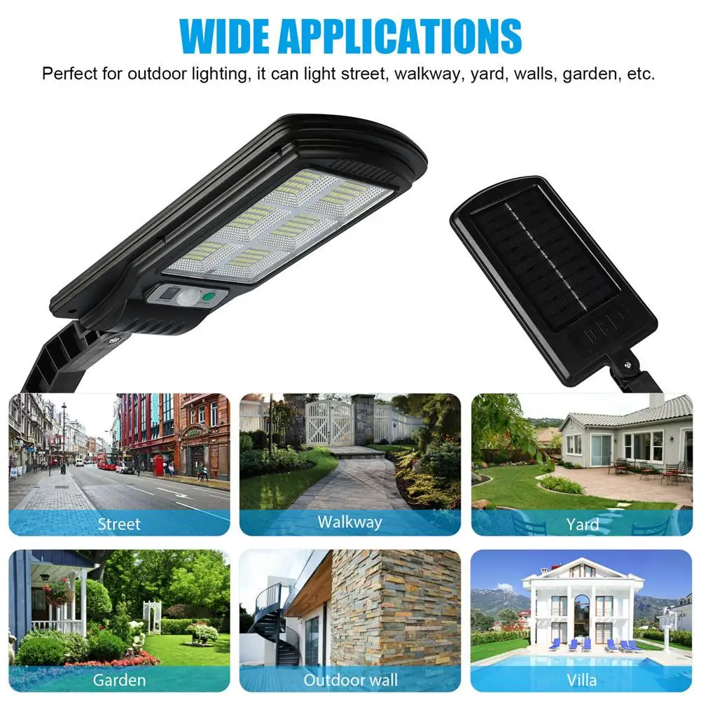 240 SMD Led Solar  Wall  Light Pir Motion Sensor + Light Sensor Ip67 Waterproof Light With Remote Control For Outdoor Lighting