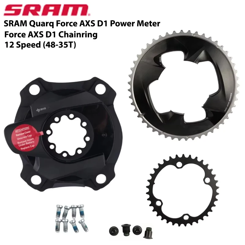SRAM Quarq Force AXS D1 Leistungsmessgerät Spider 107 BCD 8-Bolt 48-35T 46-33T Kettenblatt 2x12-Gang Original Rennradteile