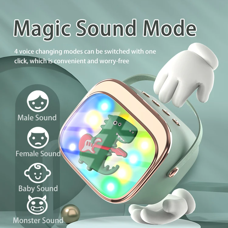 Portable Bluetooth 5.3 Karaoke Machine with 2 Wireless Microphones - Home Family Singing PA Speaker System Kids Gift