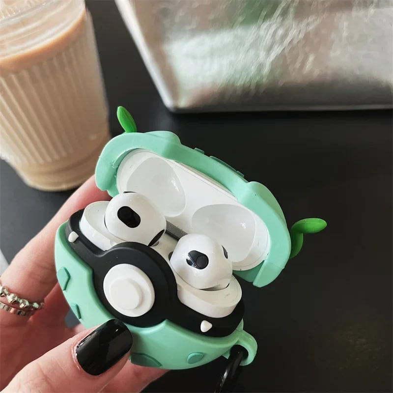 Custodia a sfera in Silicone per cartoni animati per AirPods 4 Airpod 1 2 3 Pro Pro2 auricolari Bluetooth scatola di ricarica custodia protettiva per auricolari