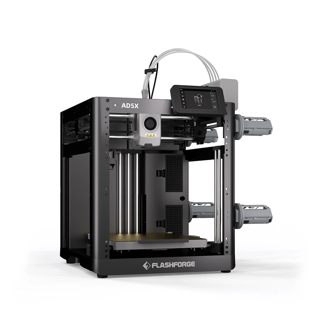 طابعة FLASHFORGE AD5X ثلاثية الأبعاد، نظام خيوط ذكي للطباعة متعدد الألوان، بنقرة واحدة، التحكم في مجموعة التسوية التلقائية