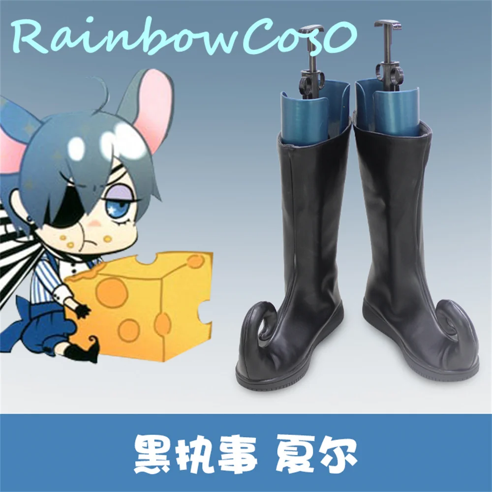 Black Butler Ciel Phantomhive Cosplay Shoes Boots Halloween Christmas RainbowCos0 W2517