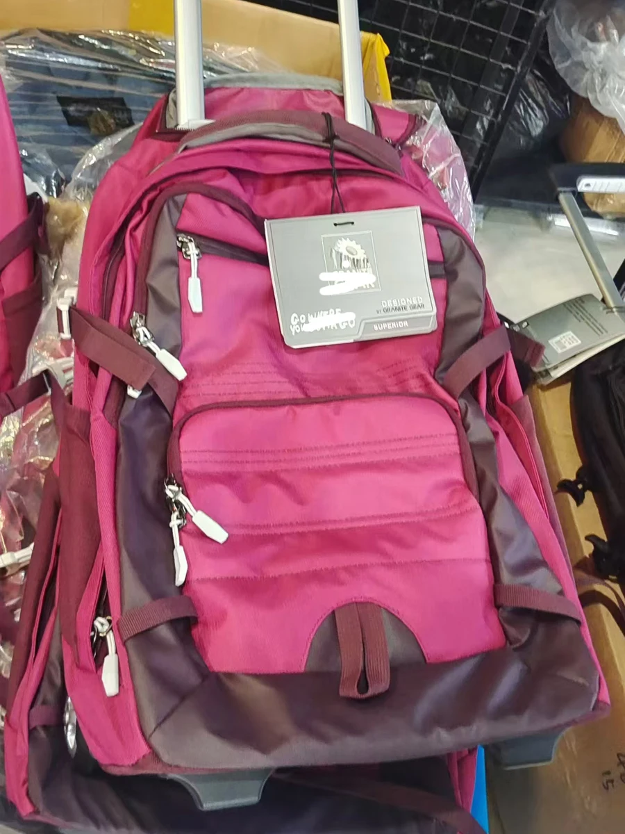 

HGY Large Capacity Lightweight Travel Backpack with Pull Rod Double Shoulder Bag for Students Nylon Material Unisex Backpack